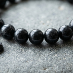 Bracelet Obsidienne Noire perles 8mm - vue 3
