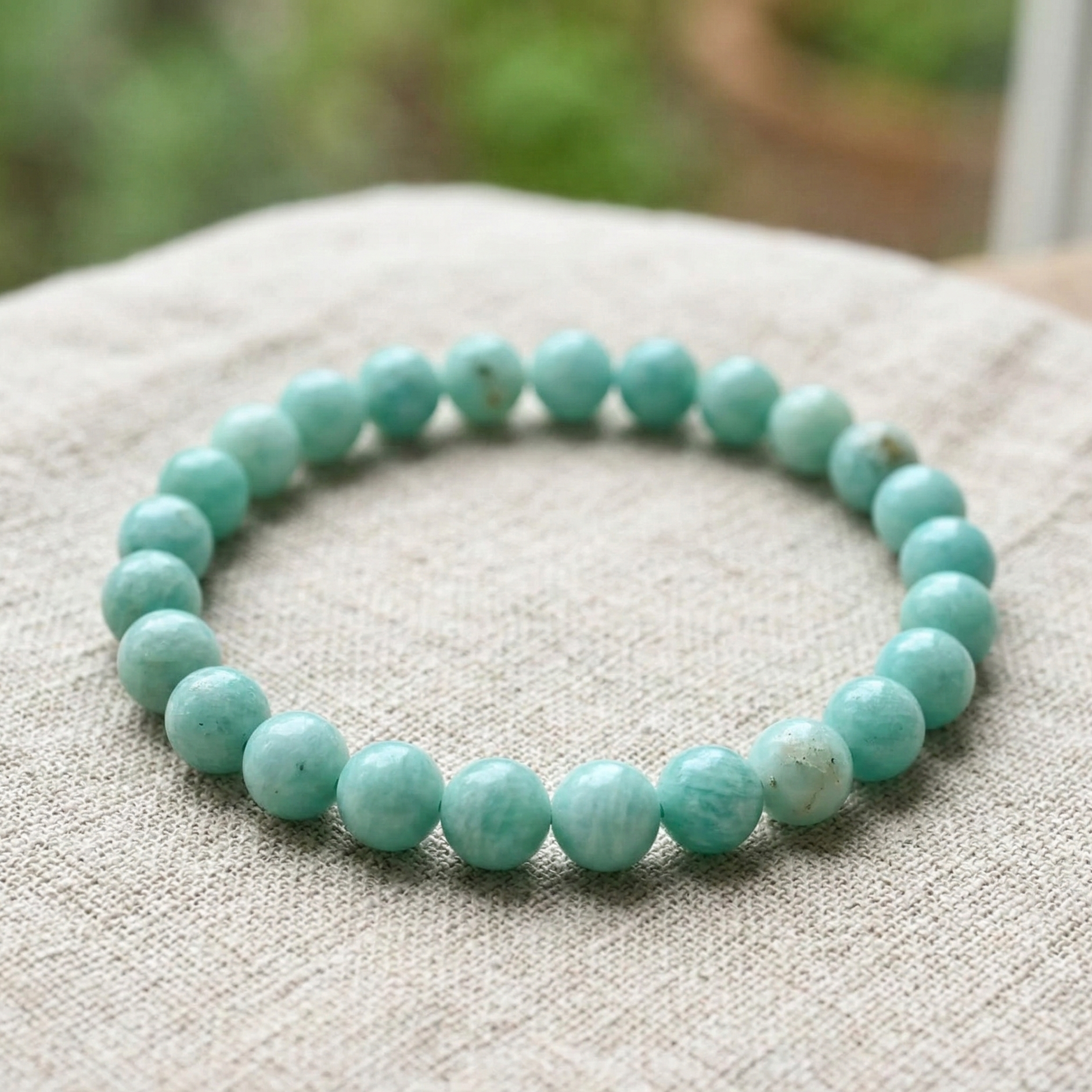 Bracelet amazonite pierre naturelle perles 8mm lithotherapie