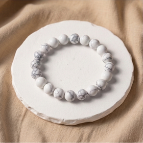 Bracelet Howlite - Pierre Naturelle Perles 8mm