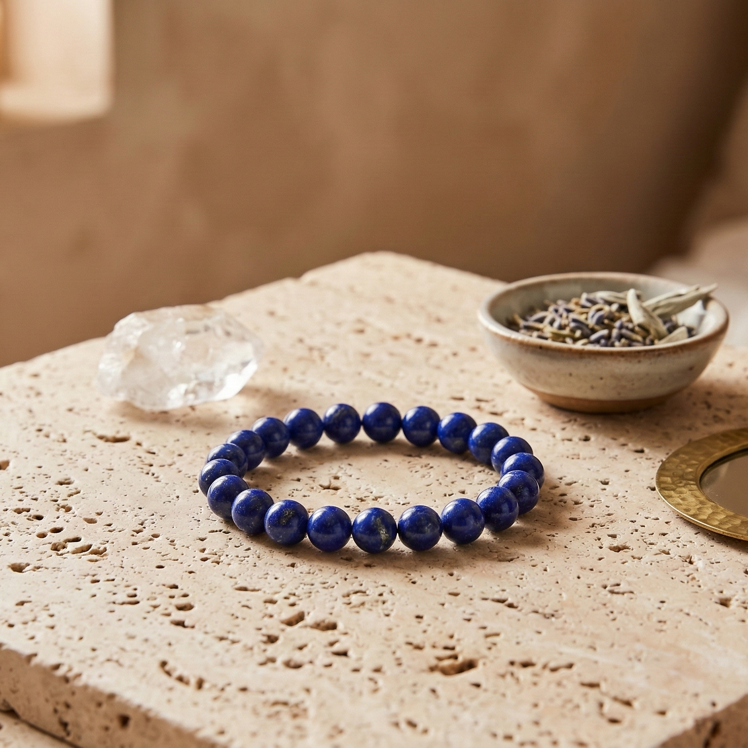 Bracelet lapis-lazuli pierre naturelle perles 8mm lithotherapie