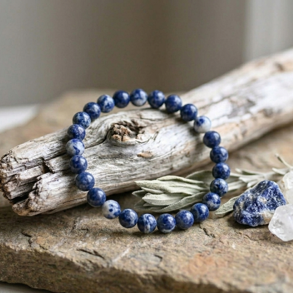 Bracelet sodalite pierre naturelle perles 8mm lithotherapie