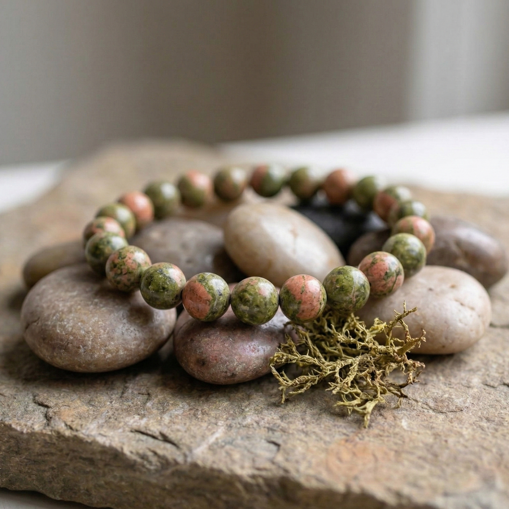 Bracelet unakite vue complete Source Sacree