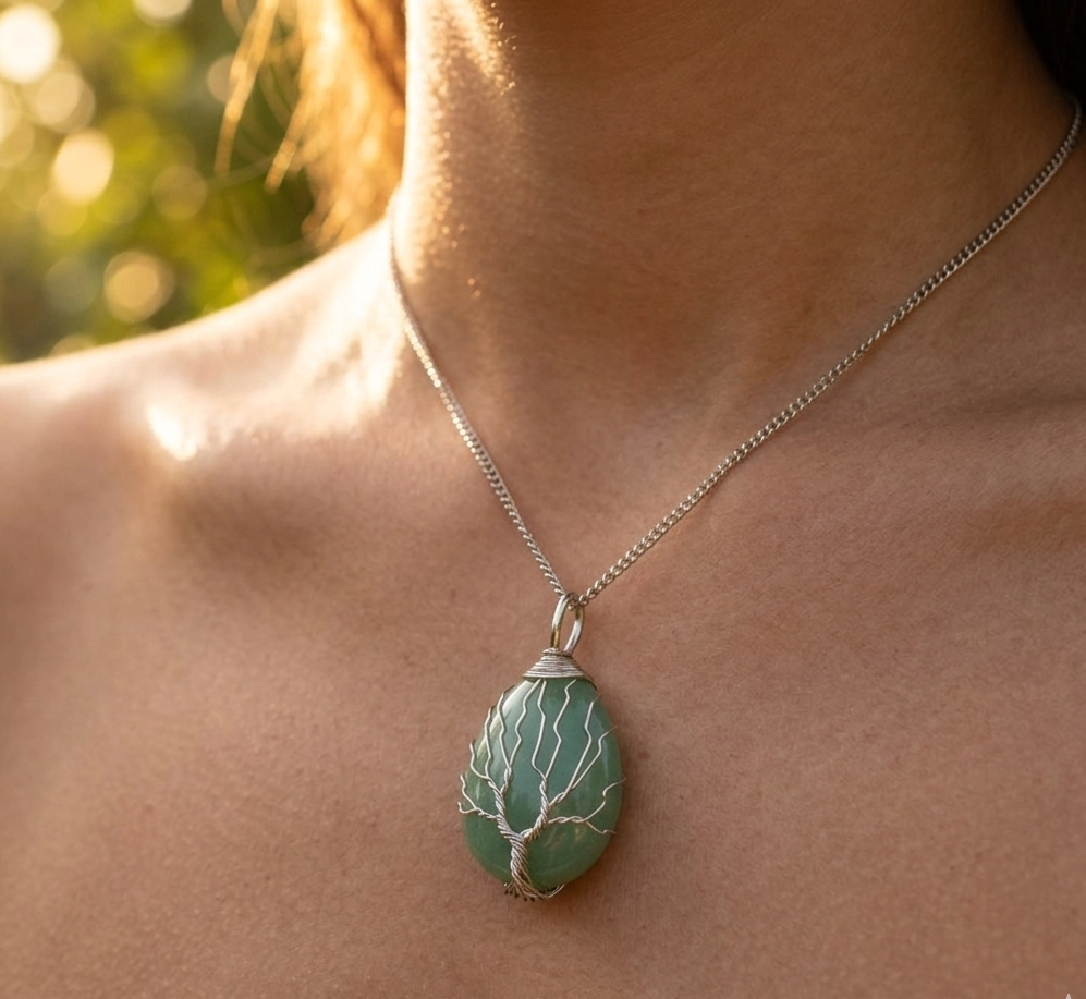 Collier Arbre de Vie - Aventurine Verte