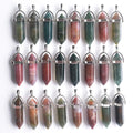 Pendentif pointe onyx noir hexagonal pierre naturelle - lithotherapie