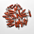 Pendentif pointe jaspe rouge hexagonal pierre naturelle - lithotherapie