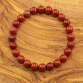 Bracelet jaspe rouge pierre naturelle perles 8mm lithotherapie