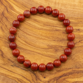 Bracelet Jaspe Rouge - Pierre Naturelle Perles 8mm