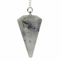 Pendule radiesthesie labradorite pointe hexagonale - divination lithotherapie