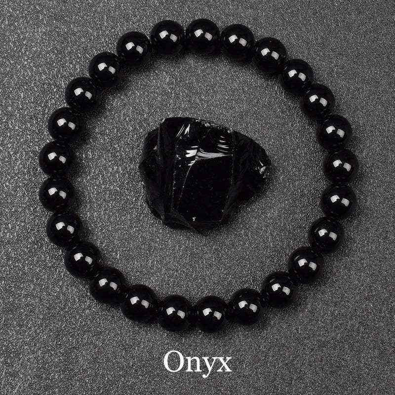 Bracelet Obsidienne Dorée 8 mm, Perles Naturelles Dorées
