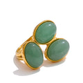 Bague Aventurine Trois Pierres