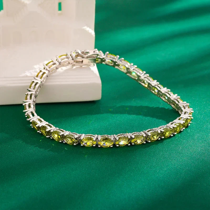 Poinçon 925 visible sur le fermoir du bracelet péridot naturel