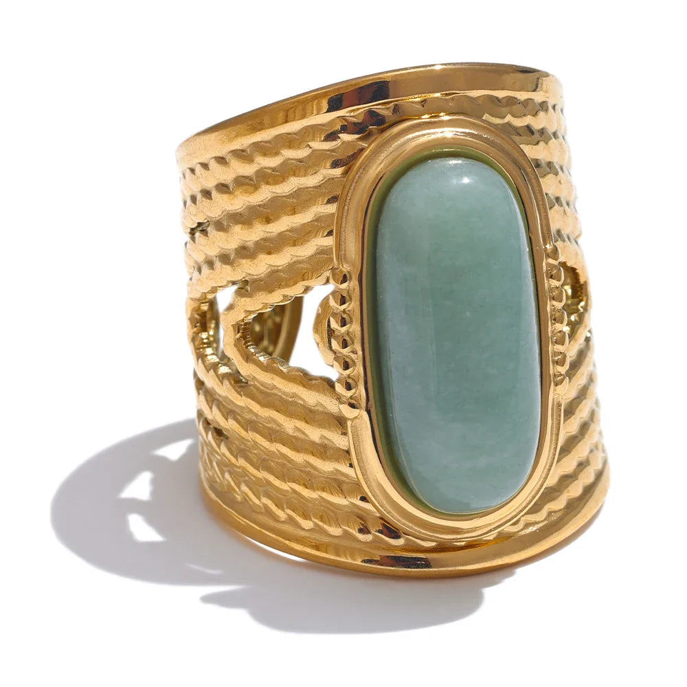 Bague Jade Manchette Ajourée