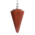 Pendule radiesthesie jaspe rouge pointe hexagonale - divination lithotherapie