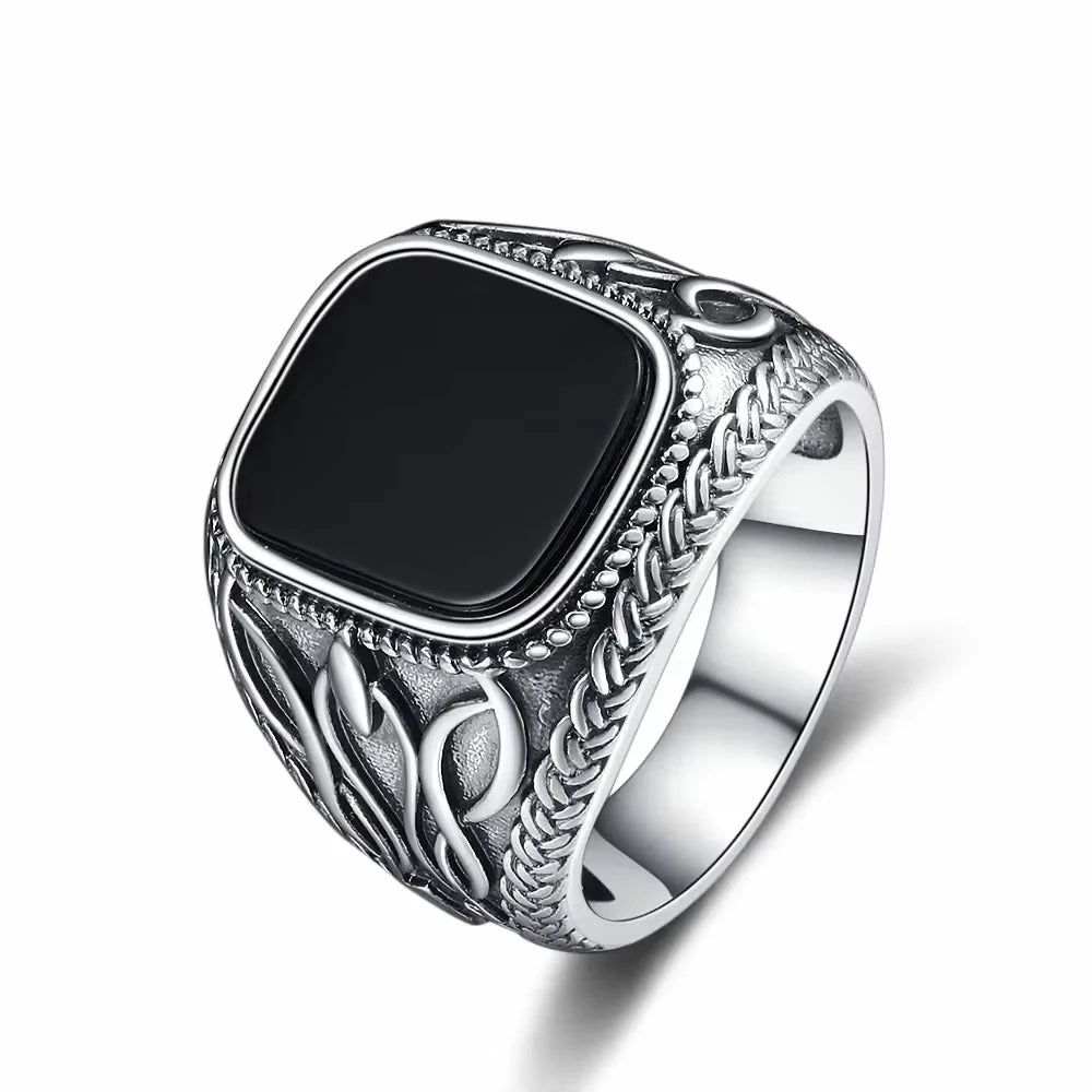 Grosse Bague Pierre de Lune Ovale 10x14 mm, Rétro Argentée