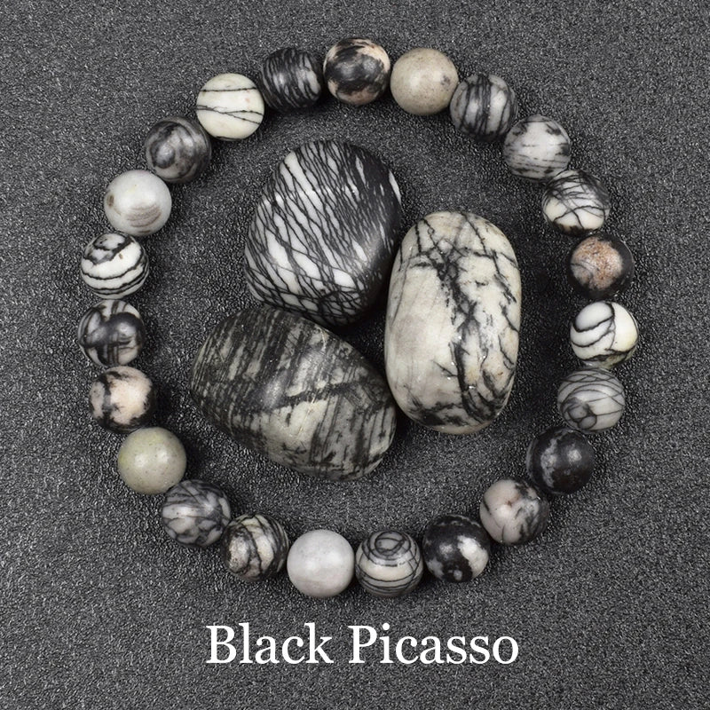 Bracelet Obsidienne Dorée 8 mm, Perles Naturelles Dorées