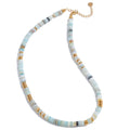 Collier ras de cou pierre naturelle en rondelles heishi d'amazonite turquoise