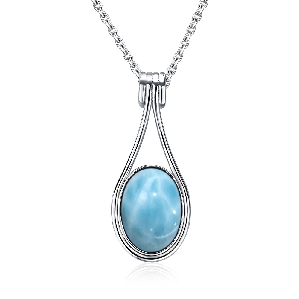 Pendentif Labradorite Bleue Ovale 10x14 mm, Argenté