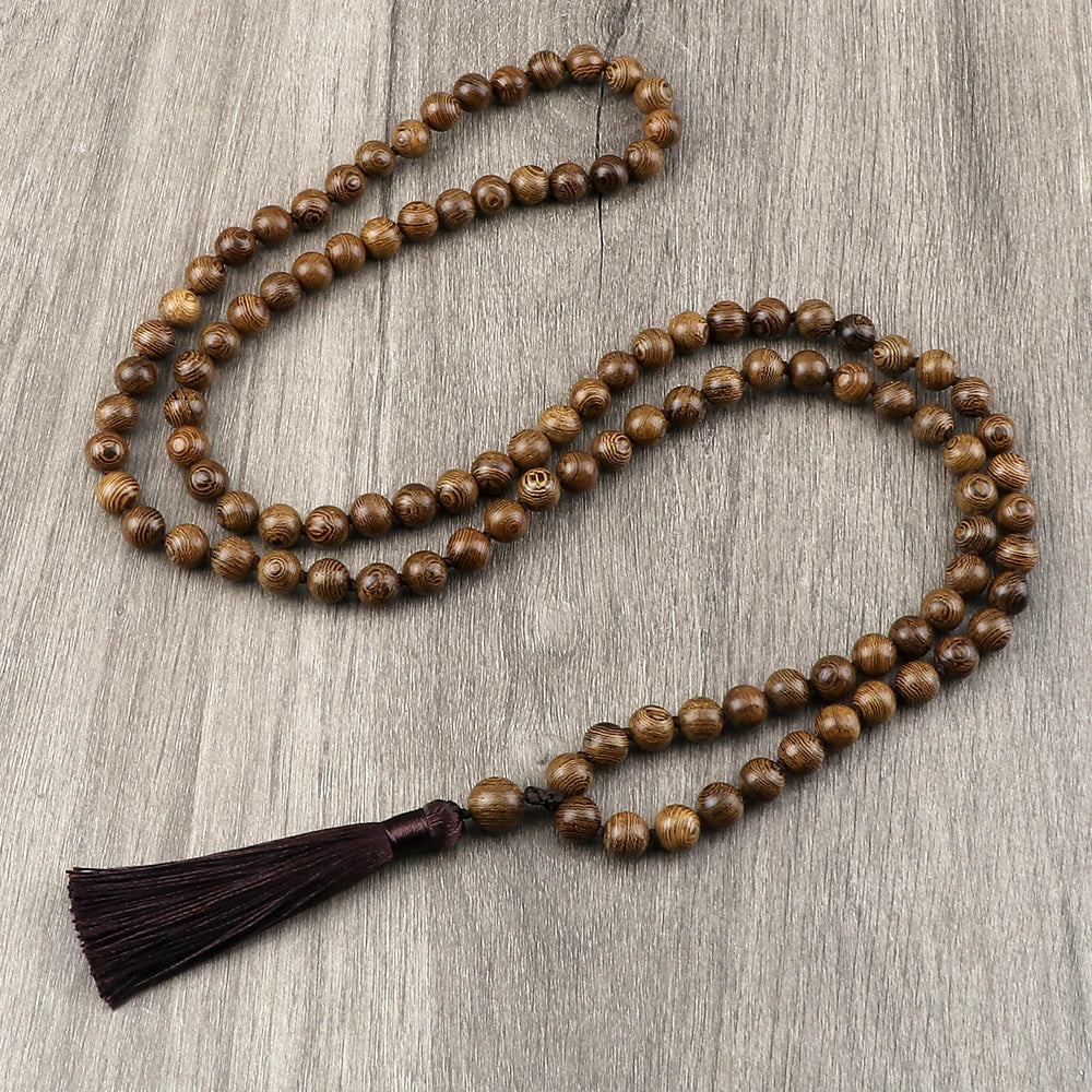 Perles de 6, 8 et 10 mm du mala en bois teinté vieilli