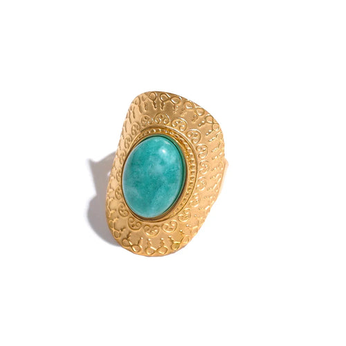 Bague Amazonite Chevalière