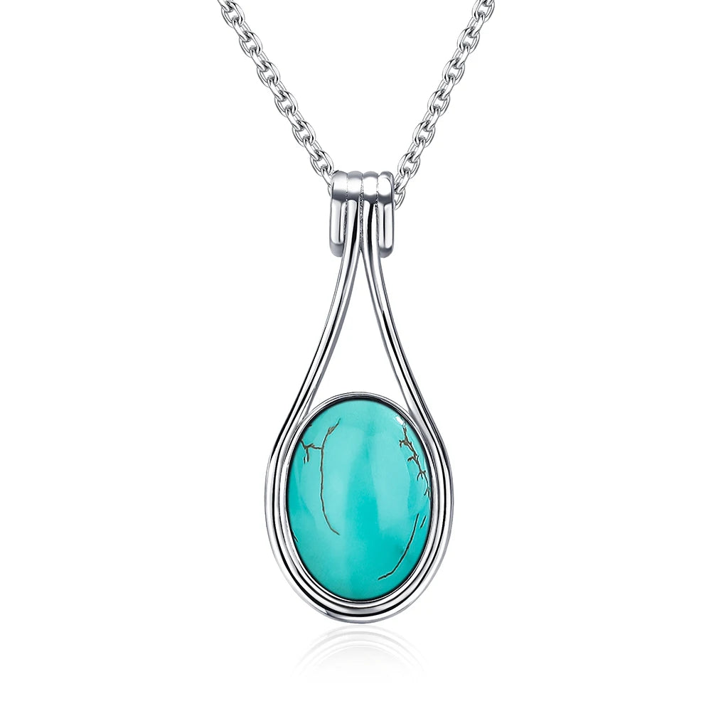 Pendentif Labradorite Bleue Ovale 10x14 mm, Argenté
