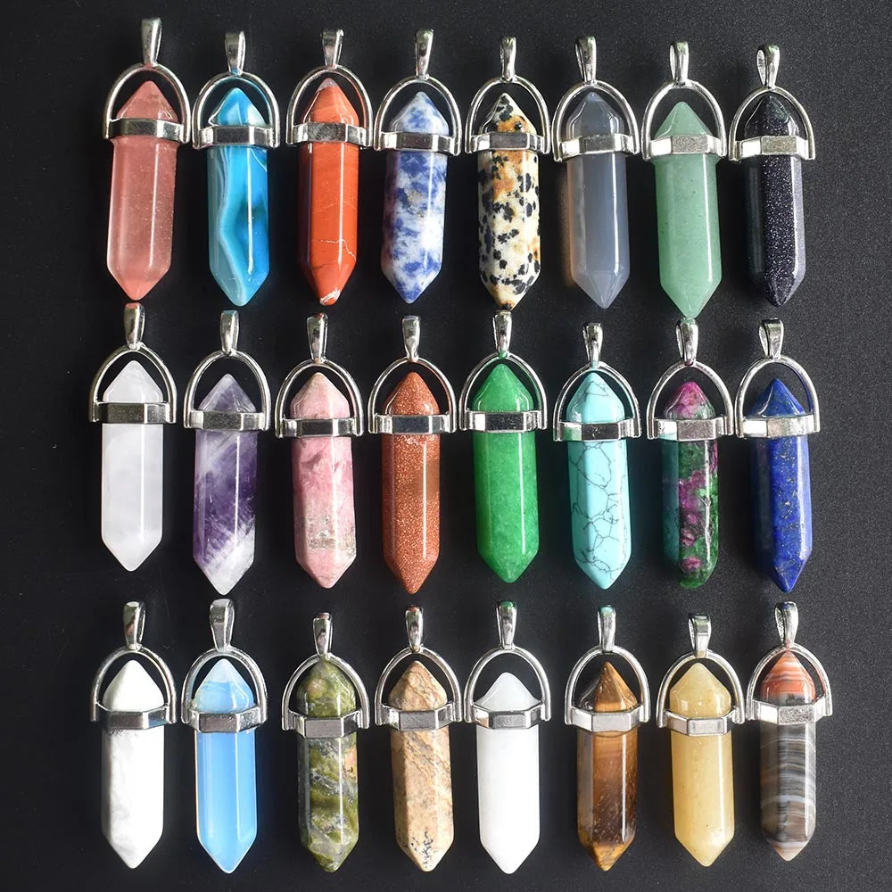 Pendentif pointe pierre naturelle - collection