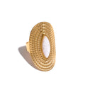 Bague Quartz Blanc Bouclier
