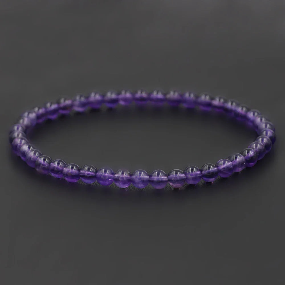 Bracelet amethyste pierre naturelle perles 8mm - lithotherapie