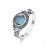 Bague labradorite argent 925, reflets bleu-vert du cabochon
