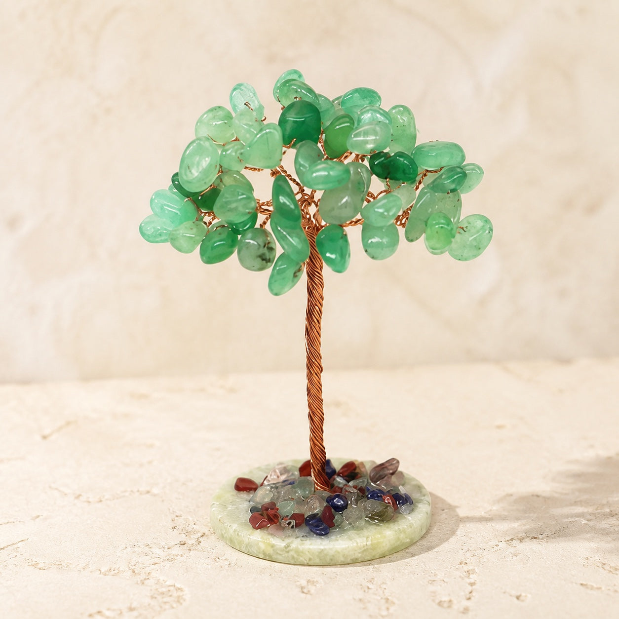 Arbre de Vie en Pierres Naturelles — Décoration Feng Shui — Aventurine Verte