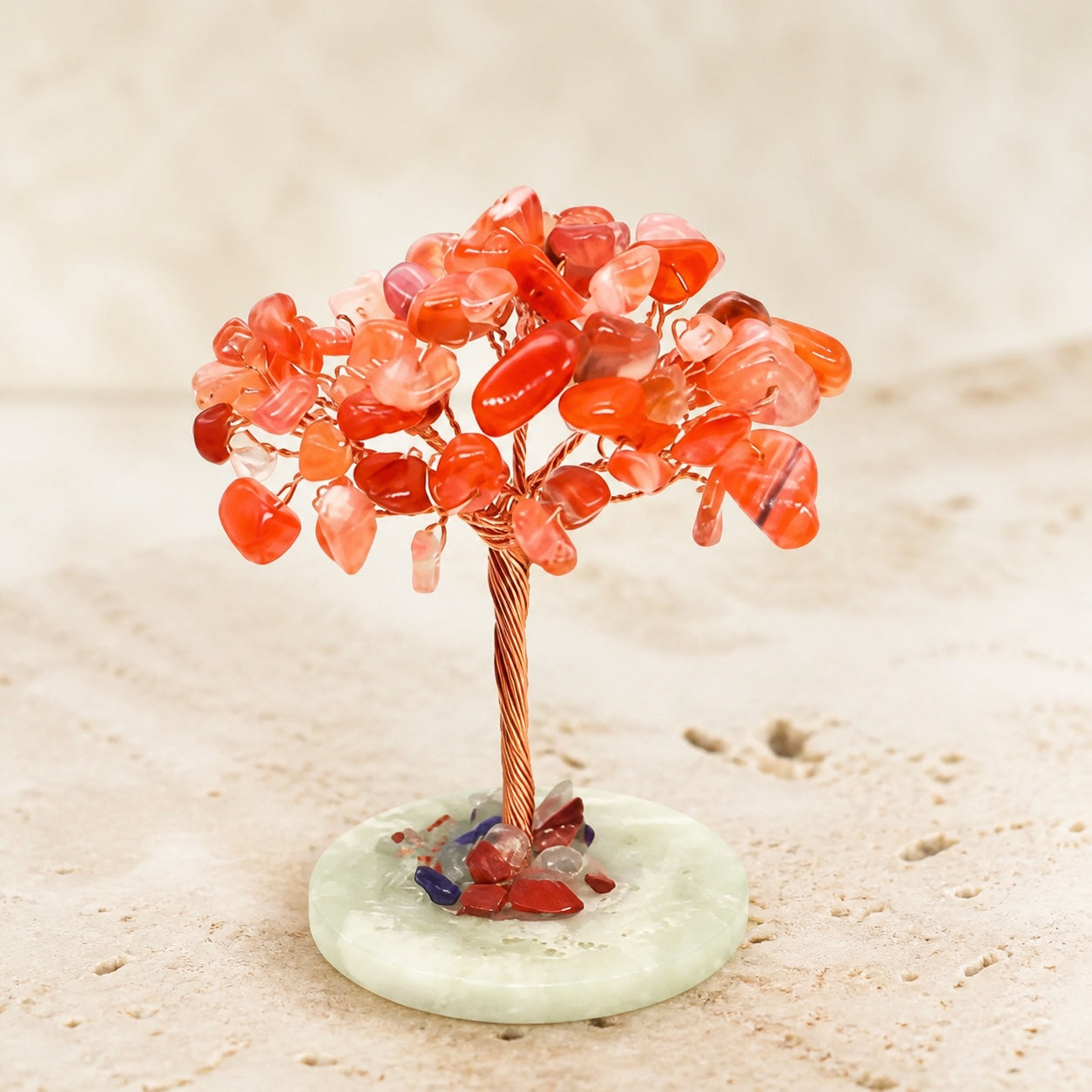 Arbre de Vie en Pierres Naturelles — Décoration Feng Shui — Cornaline