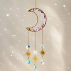 Attrape-Soleil Améthyste et Cristal — Suncatcher Lune — Lune Améthyste