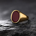 Bague Homme Onyx Rouge Sertie