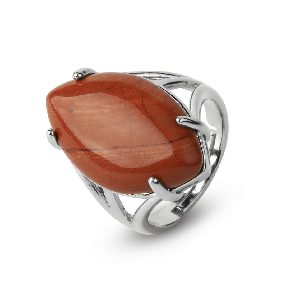 Bague Jaspe Rouge Réglable