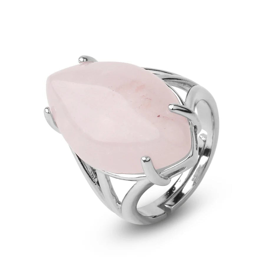 Bague Quartz Rose Réglable