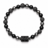 Bracelet signe astrologique Balance — lave, hématite et onyx | Source Sacrée