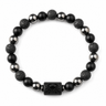 Bracelet signe astrologique Cancer — lave, hématite et onyx | Source Sacrée