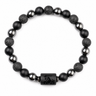 Bracelet signe astrologique Capricorne — lave, hématite et onyx | Source Sacrée