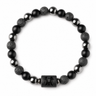 Bracelet signe astrologique Gémeaux — lave, hématite et onyx | Source Sacrée