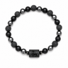 Bracelet signe astrologique Lion — lave, hématite et onyx | Source Sacrée
