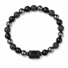 Bracelet signe astrologique Scorpion — lave, hématite et onyx | Source Sacrée
