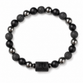 Bracelet signe astrologique Scorpion — lave, hématite et onyx | Source Sacrée