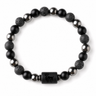 Bracelet signe astrologique Taureau — lave, hématite et onyx | Source Sacrée
