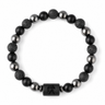 Bracelet signe astrologique Verseau — lave, hématite et onyx | Source Sacrée
