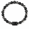 Bracelet signe astrologique Vierge — lave, hématite et onyx | Source Sacrée