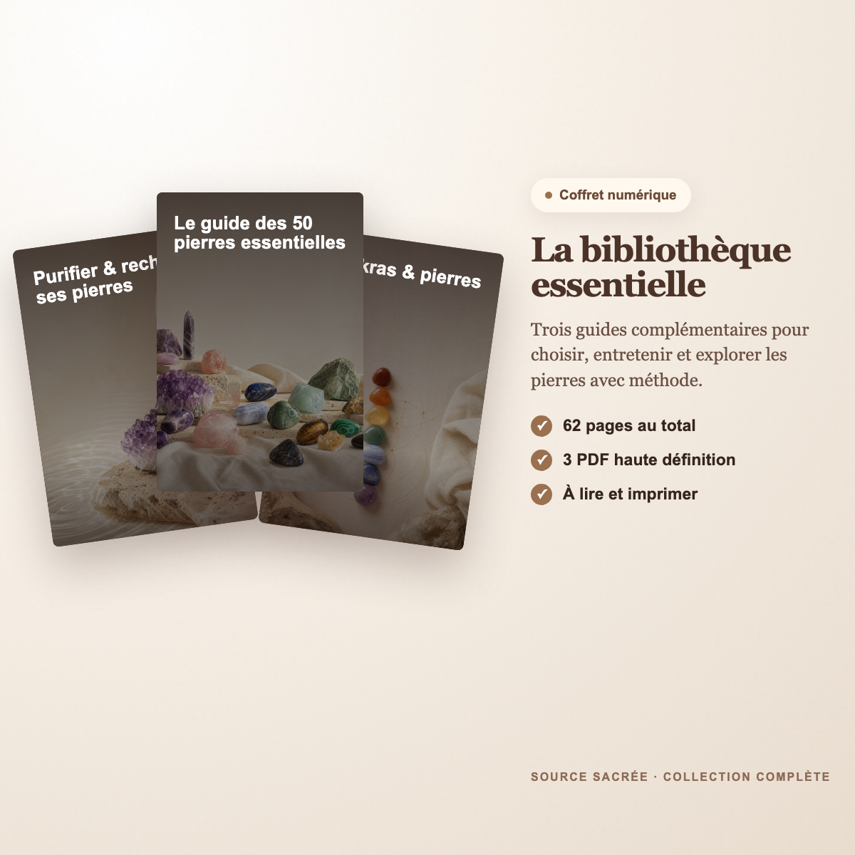 Coffret de 3 ebooks lithothérapie Source Sacrée