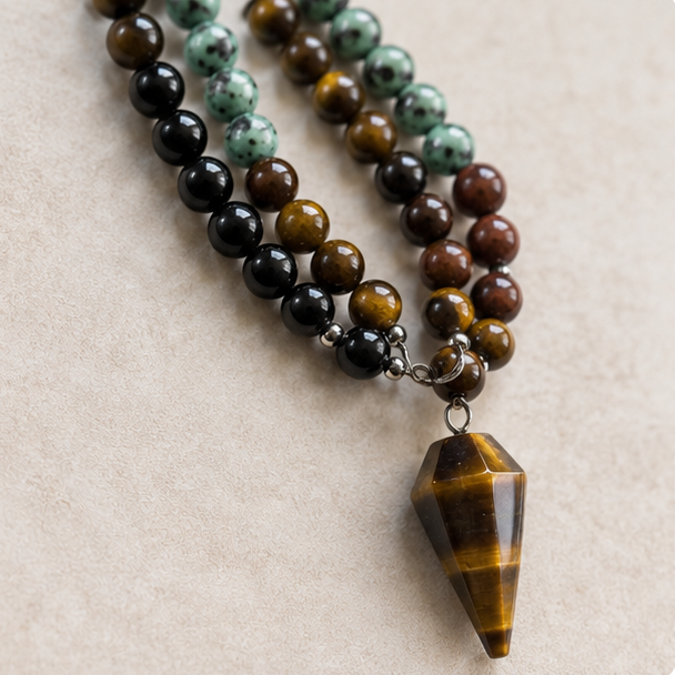 Collier Bouddhiste 108 Perles Chakra en Pierres Naturelles
