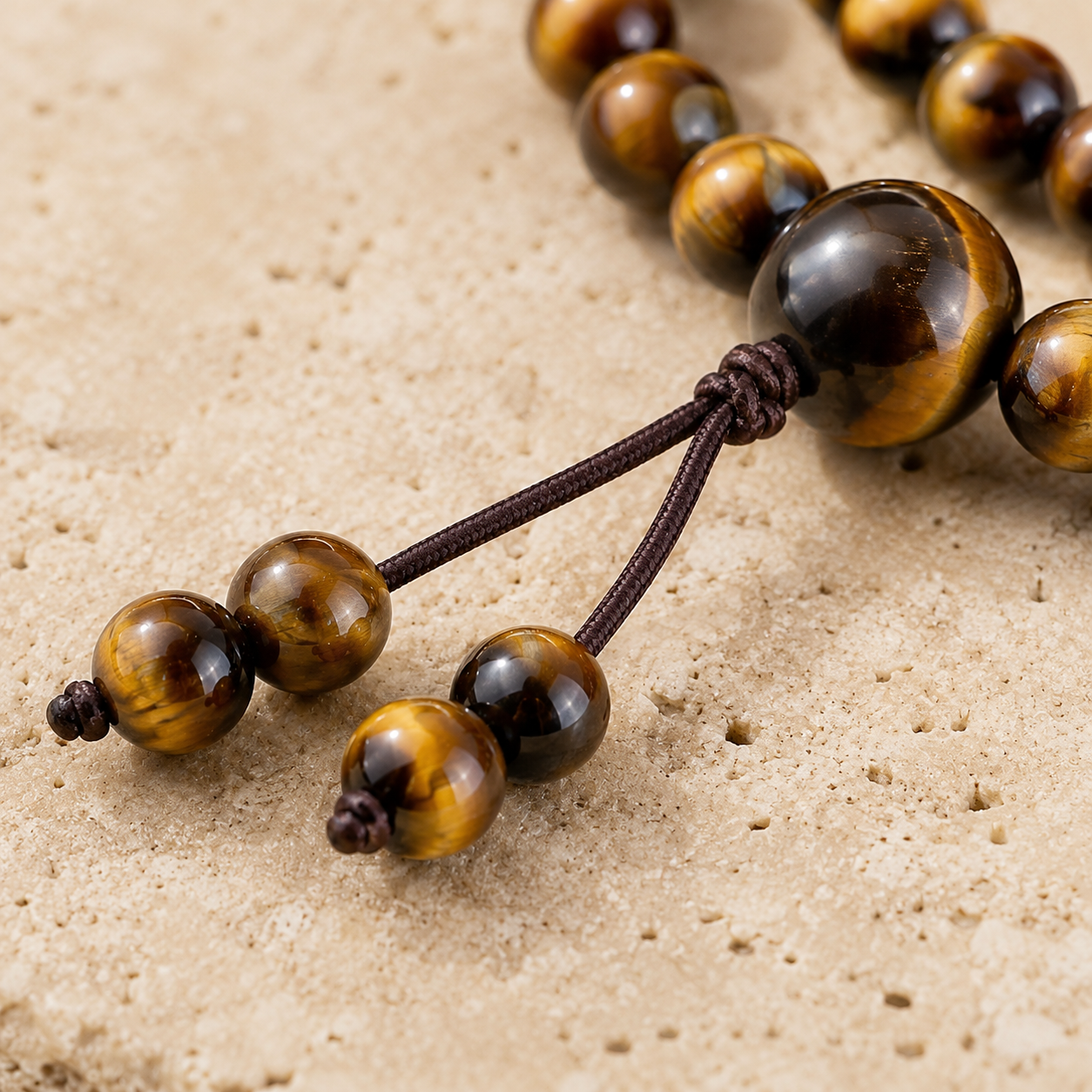 Mala Œil de Tigre 108 Perles 6 mm en Pierre Naturelle
