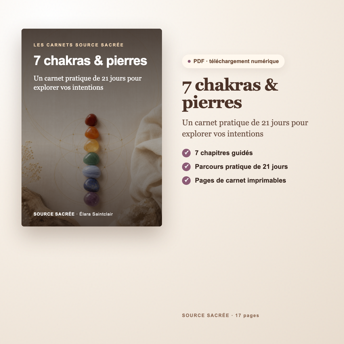 Ebook 7 chakras et pierres carnet pratique de 21 jours