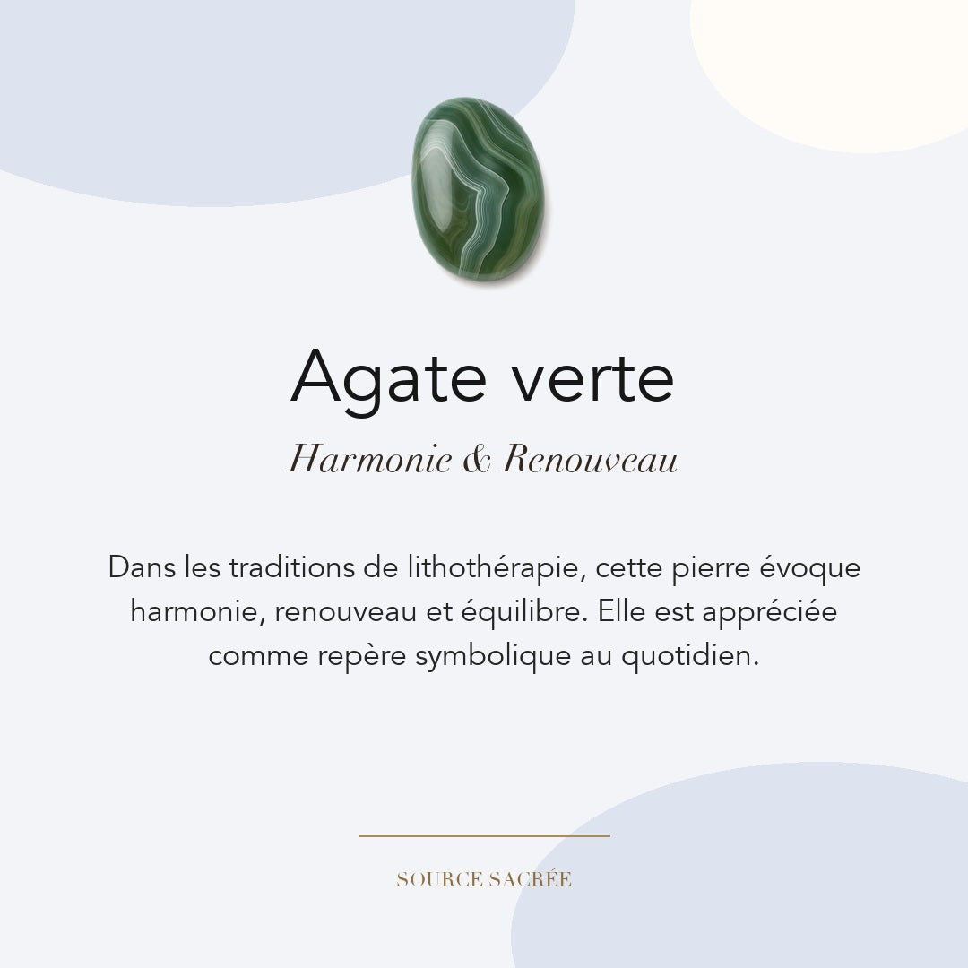 Agate verte : harmonie, renouveau et équilibre — symbolique traditionnelle