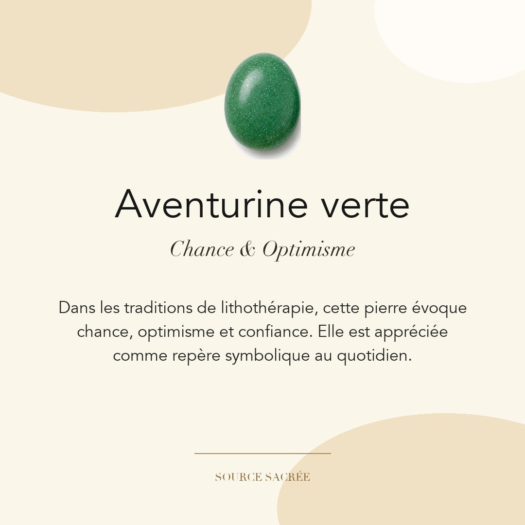 Aventurine verte : chance, optimisme et confiance — symbolique traditionnelle